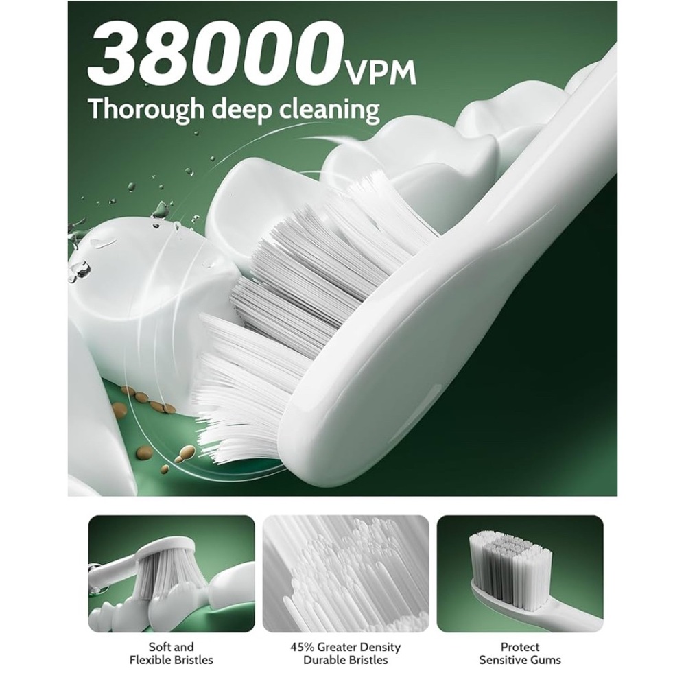 NWT 2 Pack Sonic Electric Toothbrushes with 10 Brush Heads - Picture 7 of 9